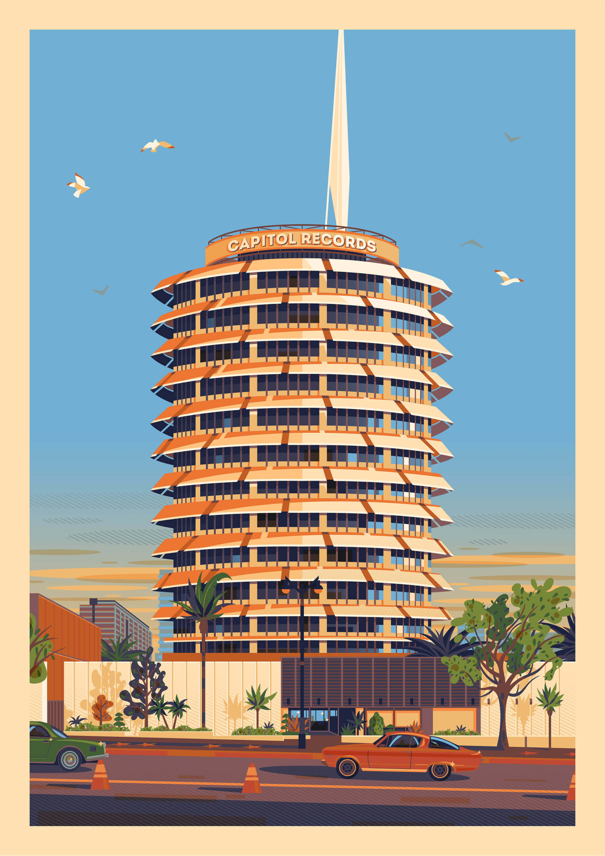 Ilustración de Los Ángeles - coloridas ilustraciones de George Townley